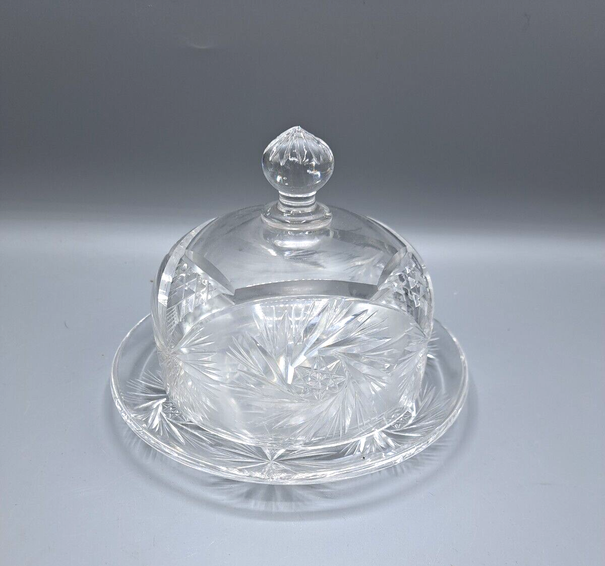 Antiquität, Glas Bonbon Schälchen mit Deckel, ca. 15cm Durchmesser